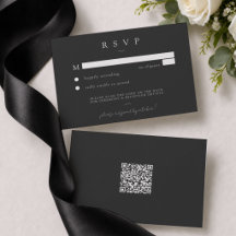 Elegante schwarze minimalistischer Hochzeits-QR-RS