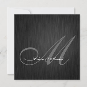 Elegante schwarze Monogramm-Hochzeitseinladung Einladung