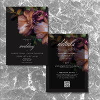 Elegante Schwarze Moody floral zwei Seiten