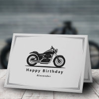 Elegante schwarze Motorrad-Silhouette Geburtstagsk