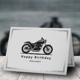 Elegante schwarze Motorrad-Silhouette Geburtstagsk Karte