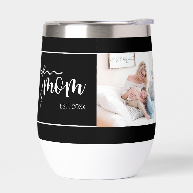 Elegante schwarze Mutter etablierte Schleife Foto  (Links)