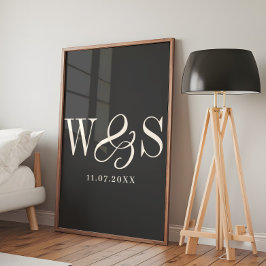 Elegante schwarze Paare Erstgeschenk Poster