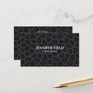 Elegante schwarze Panther-Spots Terminkarte