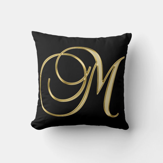 ELEGANTE SCHWARZE PILLOW MIT GOLDENEN DETAILS KISSEN (Vorderseite)