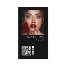 Elegante schwarze QR-Code-Social-Icons-Make-up-Fot