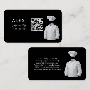 Elegante schwarze QR-Code-Visitenkarte für persönl Visitenkarte
