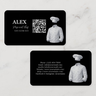 Elegante schwarze QR-Code-Visitenkarte für persönl Visitenkarte