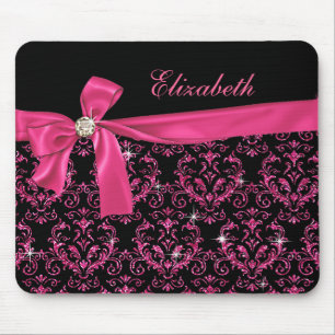 Elegante schwarze rosa mousepad