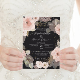 Elegante Schwarze Rose Gold Eukalyptus Leaf