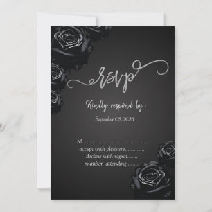 Elegante Schwarze Rose Gotische UAWG Einladung