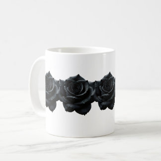 Elegante Schwarze Rose Kaffee Tasse