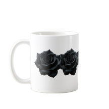 Elegante Schwarze Rose Kaffee Tasse