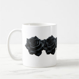Elegante Schwarze Rose Kaffee Tasse