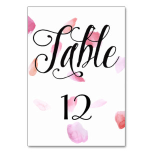 Elegante Schwarze Rose Petals Tischnummer