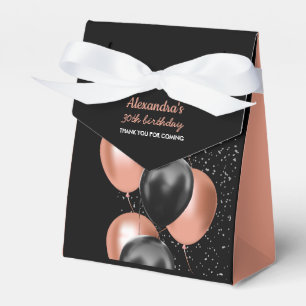 Elegante schwarze Roségold-Ballon-chic Danke Geschenkschachtel