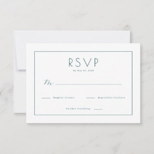 Elegante schwarze RSVP-Karte RSVP Karte