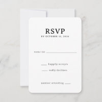 Elegante schwarze RSVP-Karte