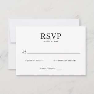 Elegante schwarze RSVP-Karte RSVP Karte