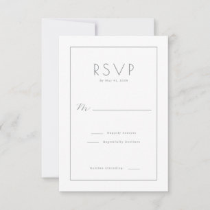 Elegante schwarze RSVP-Karte RSVP Karte