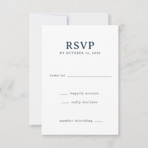 Elegante schwarze RSVP-Karte RSVP Karte