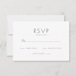 Elegante schwarze RSVP-Vorlage RSVP Karte