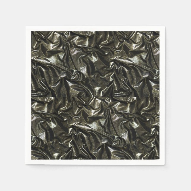 Elegante schwarze Satin-Look Serviette (Vorderseite)