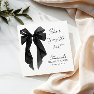 Elegante schwarze Schleife Brautparty  Serviette