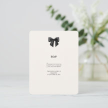 Elegante schwarze Schleife Hochzeit RSVP-Karte