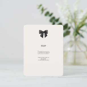 Elegante schwarze Schleife Hochzeit RSVP-Karte RSVP Karte