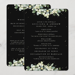 Elegante schwarze Schneebeeren- und Eukalyptus-Win Programm