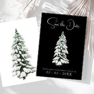 Elegante Schwarze Schneepien Hochzeit Save The Date