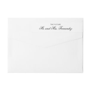 Elegante schwarze Schrift Hochzeit Absenderadresse