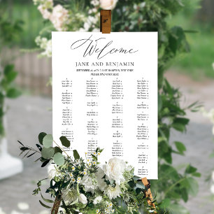 Elegante schwarze Schrift Minimalistische Hochzeit Poster