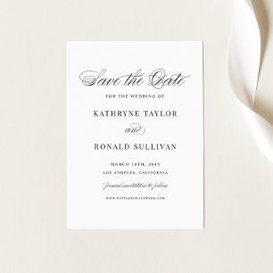 Elegante schwarze Schrift-Typografie Save The Date
