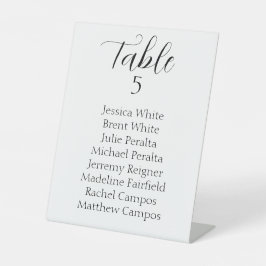 Elegante schwarze Script-Hochzeitstabelle Sockelschild