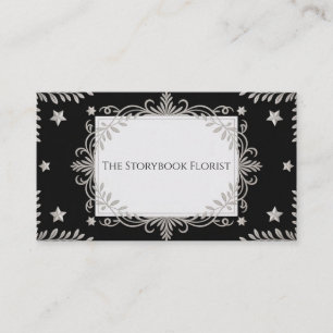 Elegante schwarze Silber-Rollenarbeit Stern Dekora Visitenkarte