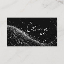 Elegante schwarze & silberne Glitter-Sparkling-Ges