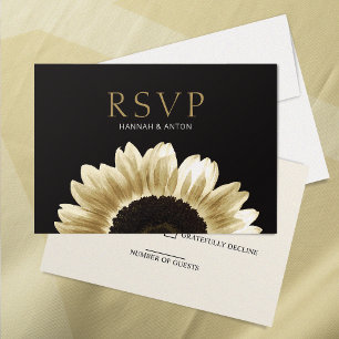 Elegante schwarze Sonnenblume in Gold