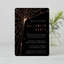Elegante schwarze Spinnennetz-Halloween-Party