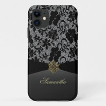 Elegante schwarze Spitze personalisierter iPhone