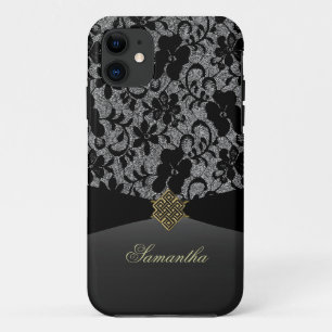 Elegante schwarze Spitze personalisierter iPhone Case-Mate iPhone Hülle