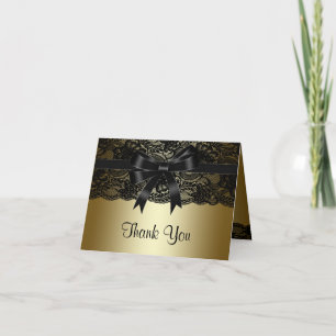 Elegante schwarze Spitze Schwarz und Gold Danke