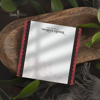 Elegante schwarze Spitze tiefrote quadratische Sch Mitteilungskarte