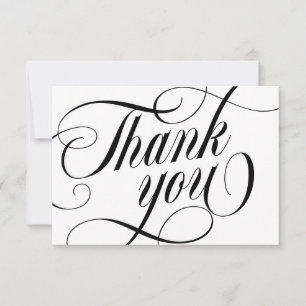 Elegante schwarze Swirly-Schriftart Danke mit Lieb