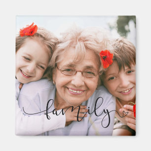 Elegante schwarze Typografie   Benutzerfoto Famili Magnet