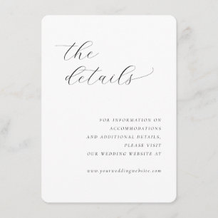 Elegante schwarze typografische Details Begleitkarte