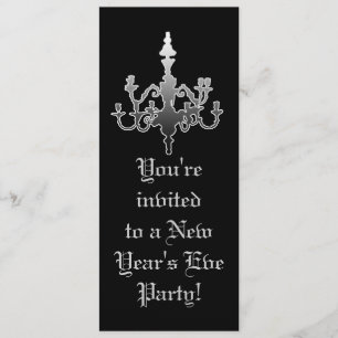 Elegante schwarze u. silberne einladung