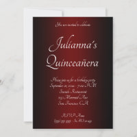 Elegante schwarze und burgunderrote Ombre-Quinceañ