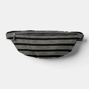 Elegante schwarze und cremefarbene horizontale Str Bauchtasche